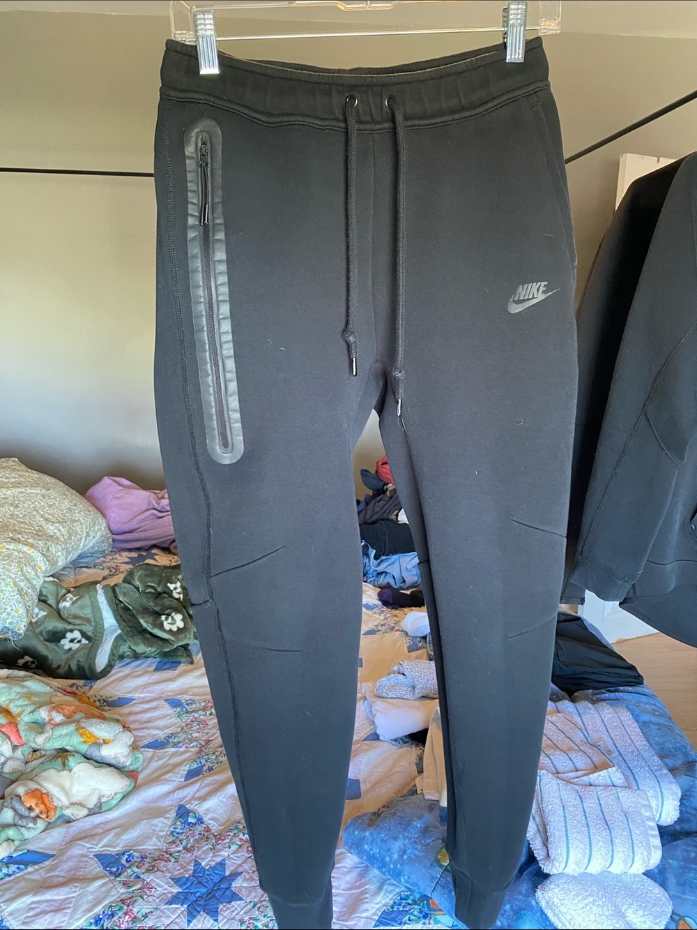 Nike Black Zippered Tech Fleece Sweatpants